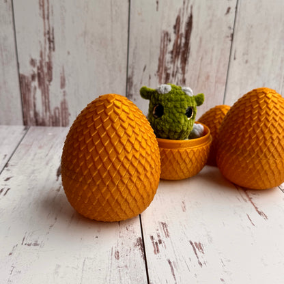 Set of 2 Empty Gold Dragon Eggs for Crochet Plushies or Small Toys