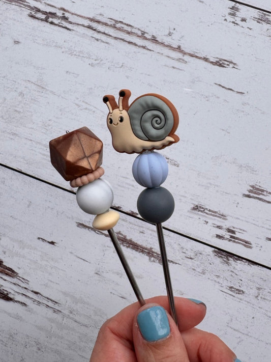 Cute Snail Pair of Amigurumi Sewing Sticks