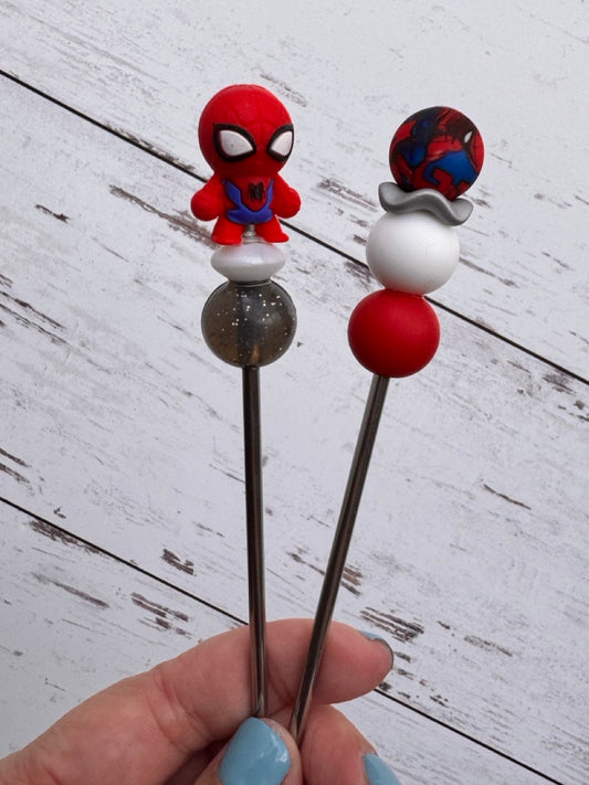 Spider Superhero Pair of Amigurumi Sewing Sticks