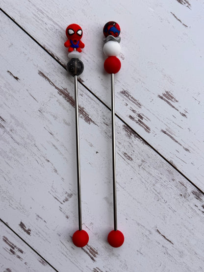 Spider Superhero Pair of Amigurumi Sewing Sticks