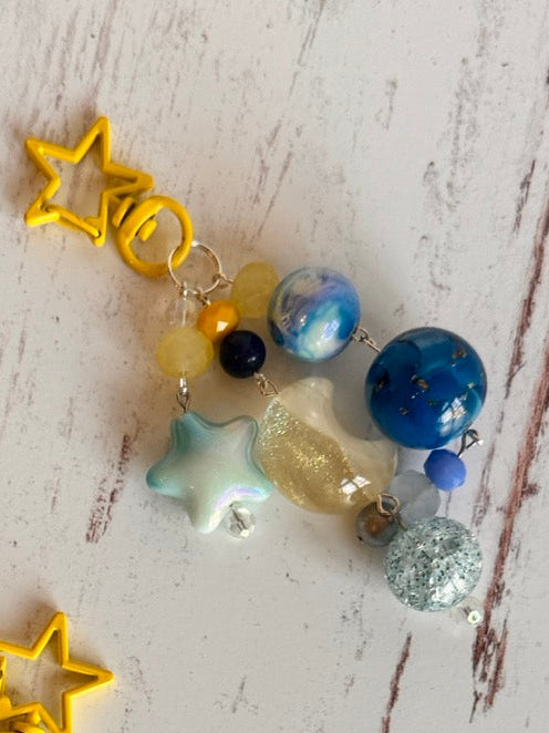 Star Night Sky Bag Charm Bundle Keychain