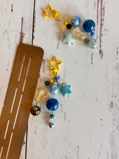 Star Night Sky Bag Charm Bundle Keychain