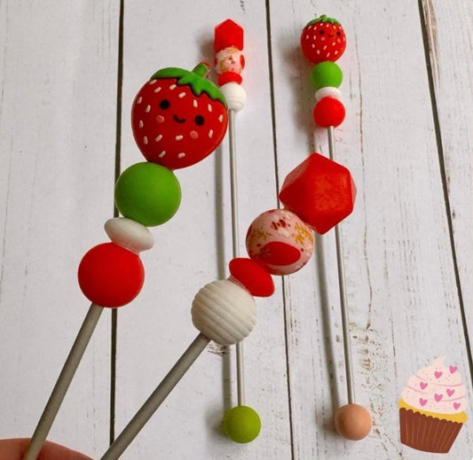Strawberry Amigurumi Sewing Sticks