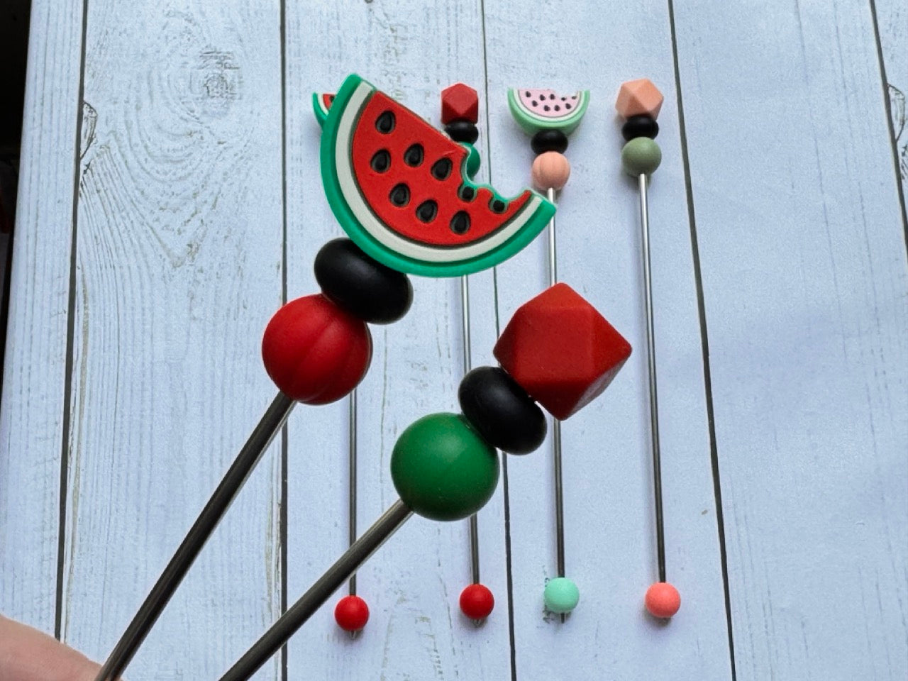 Watermelon Pair of Amigurumi Sewing Sticks