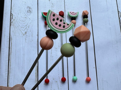 Watermelon Pair of Amigurumi Sewing Sticks