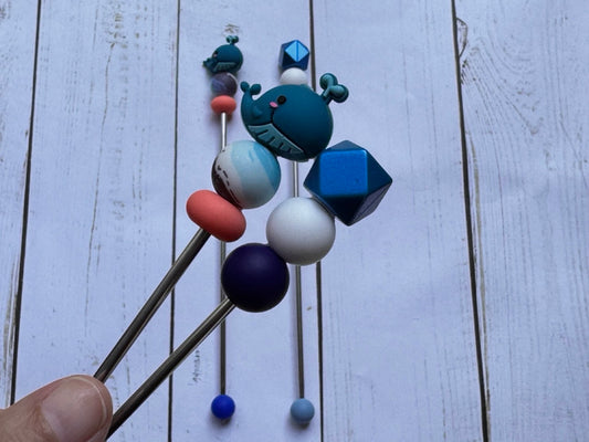 Whale Pair of Amigurumi Sewing Sticks