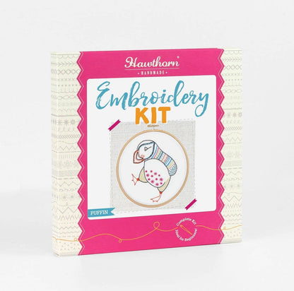 Puffin Embroidery Kit | Complete Craft Kit for Beginners