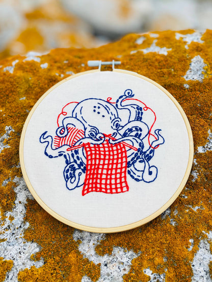 Octopus Knitting Complete Embroidery Kit