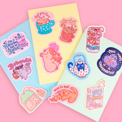 Caramel Meow-Chiato | Cats | Kittens | Cute | Vinyl Sticker
