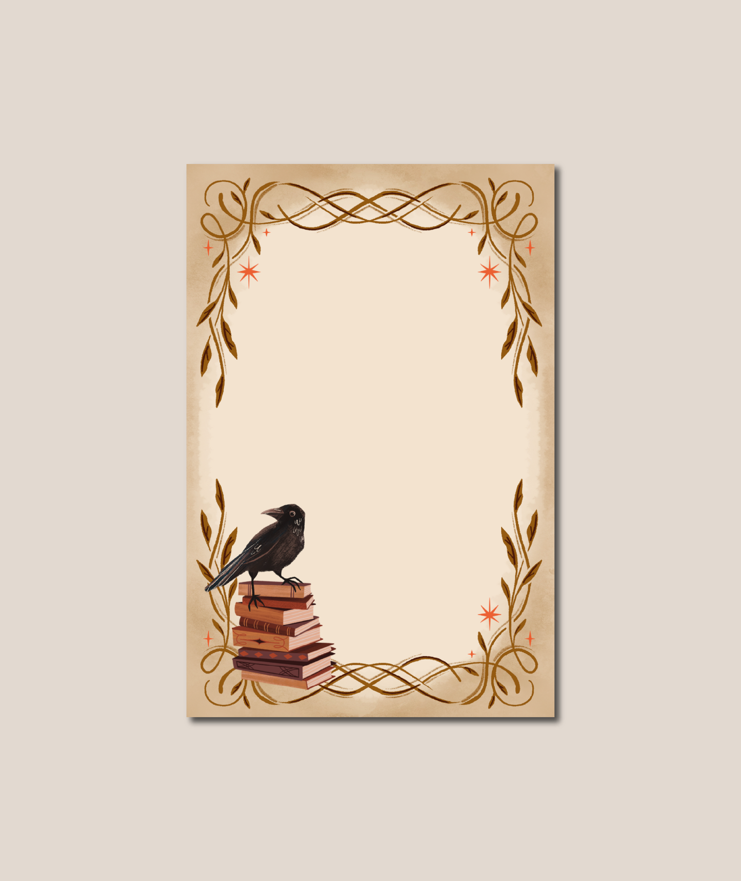 Notepad: Crow Harbinger & Books - 4x6