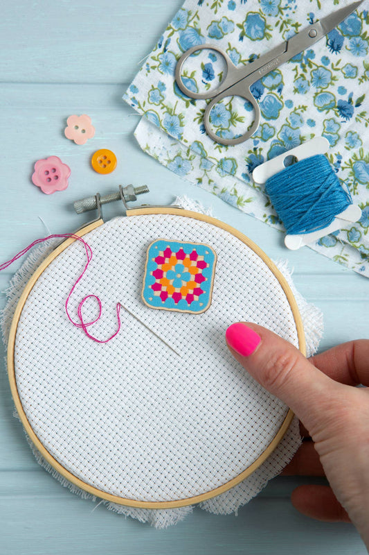 Granny Square Crochet Magnetic Needle Minder | Gift for Crafters
