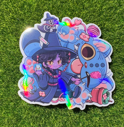 Demon Boy And Cat Sticker