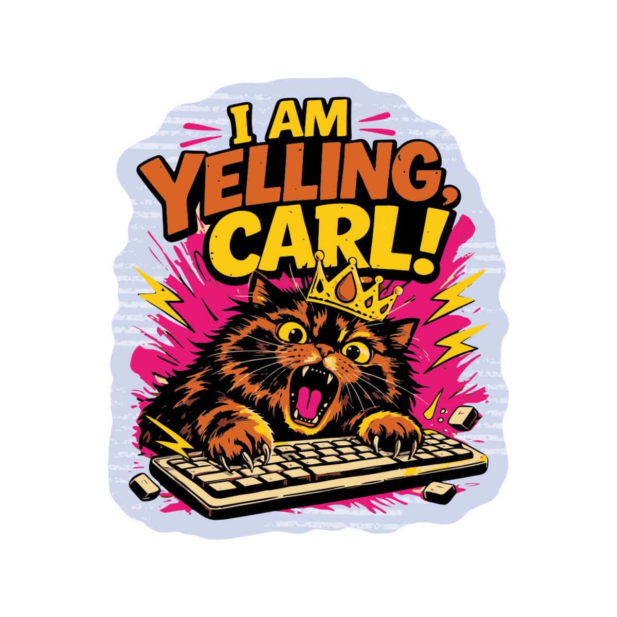 Yelling Carl Donut Cat Book Vinyl Sticker