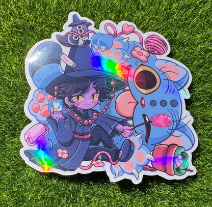 Demon Boy And Cat Sticker