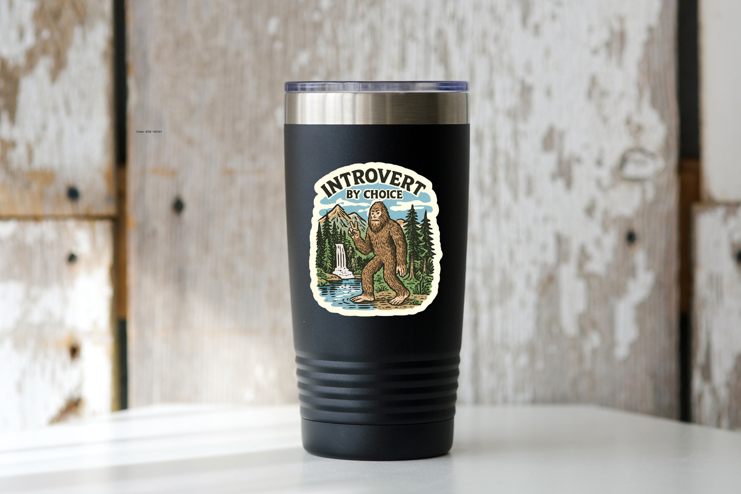 Introvert by Choice Sticker - bigfoot, nature, outdoors, fun