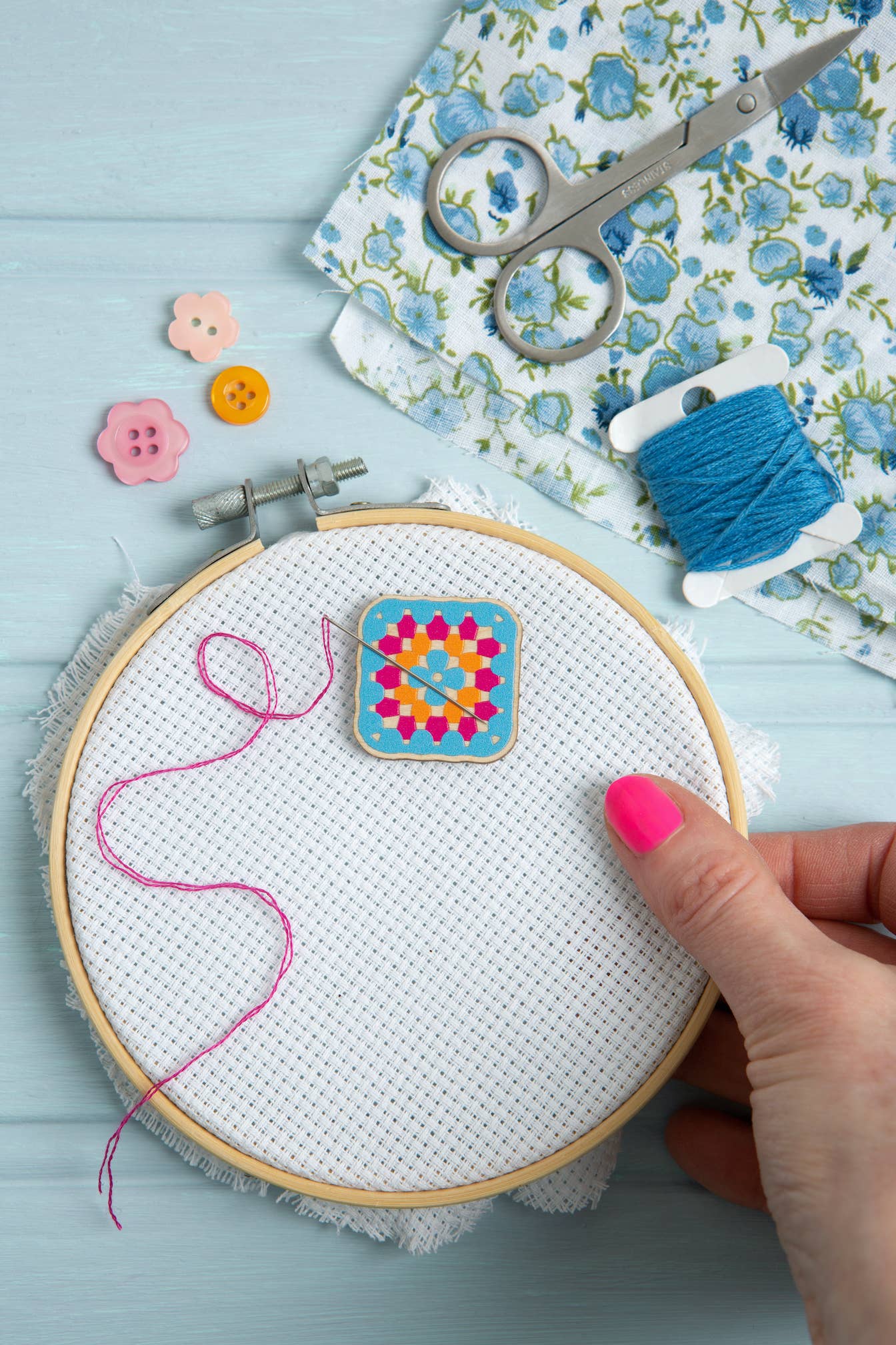 Granny Square Crochet Magnetic Needle Minder | Gift for Crafters